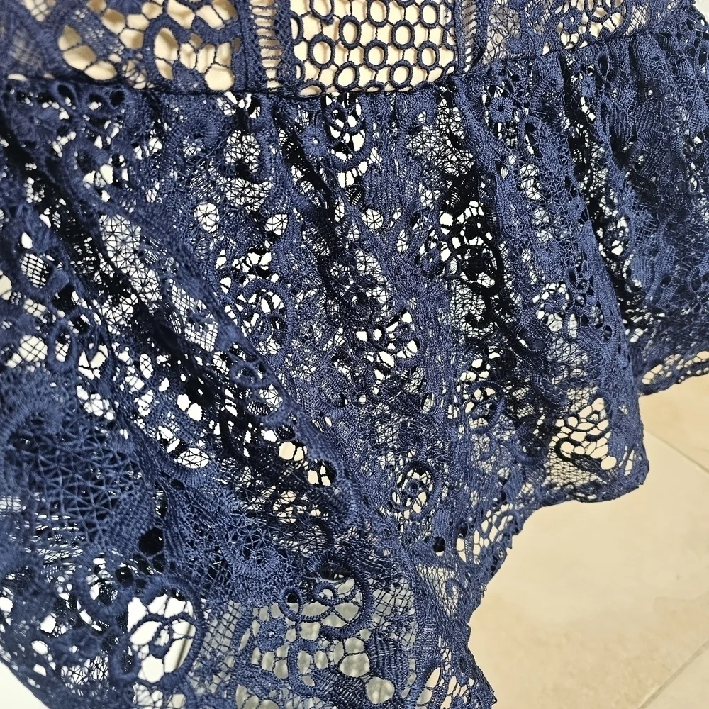NEW Romeo+Juliet Navy Blue Lace Dress Medium Blue - Picture 11 of 16